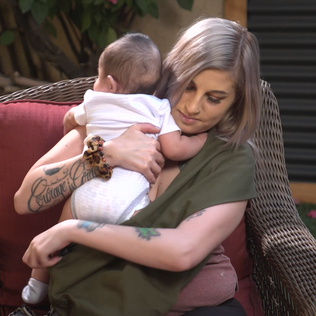 Putting baby in the New Native Baby Carrier